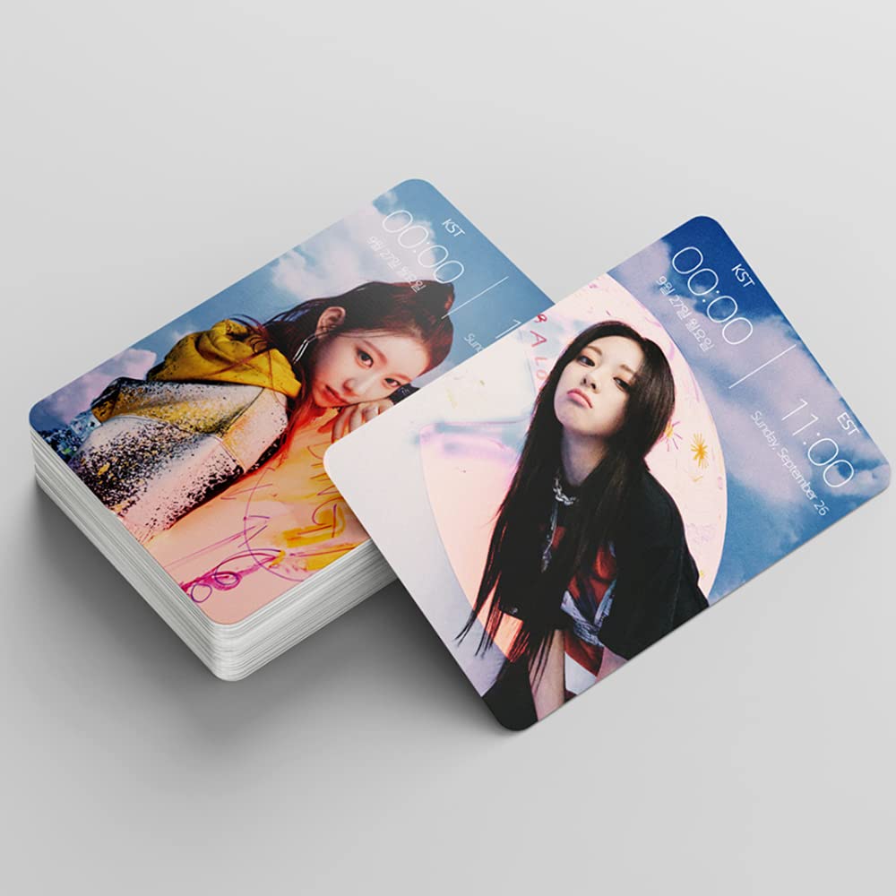 ITZY LOMO Cards 55pcs ITZY CRAZY IN LOVE new album photocard KPOP ITZY photo cards Merchandise of Postcards KPOP Postcard for Fans Daughter, Pink, 3.24*2.28inches