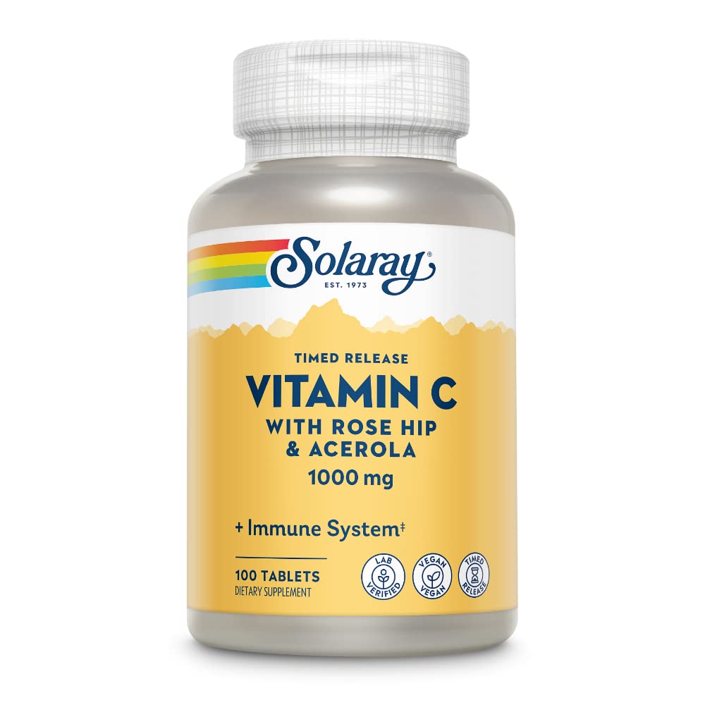 SOLARAY Vitamin C 1000mg Timed Release Capsules with Ro