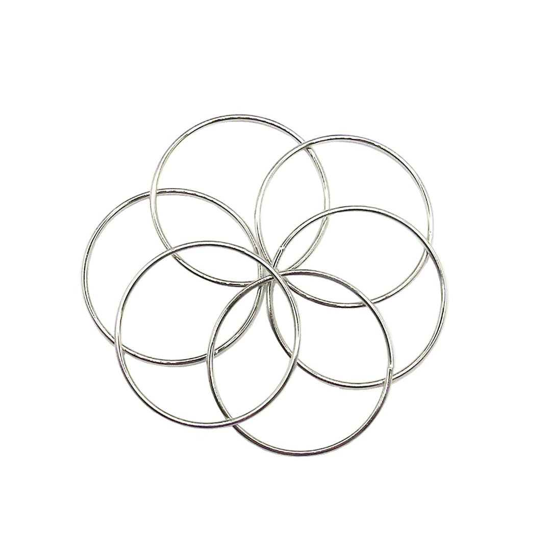 6 Pcs Metal O Ring Floral Hoop Dream Catcher Rings Macrame Ring for Dream Catchers and Hanging Crafts (3inch, Silver)