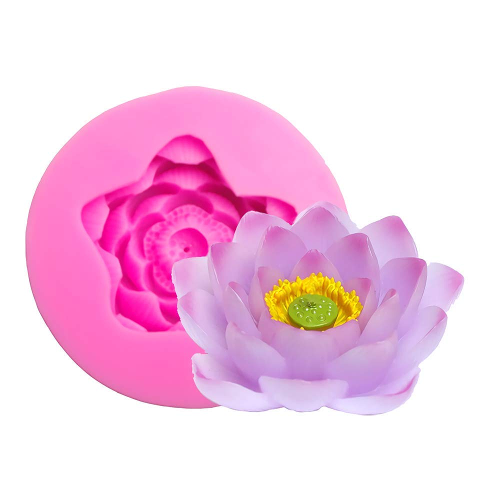 3D Lotus Flower Shaped Silicone Soap Mold Wax Candle Ma
