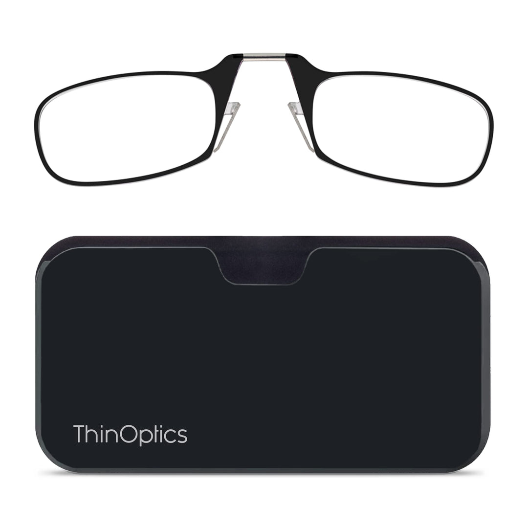 unisex-adult Reading Glasses + Black Universal Pod Case | Black Frames, 2.00 Strength Readers Black Frames / Black Case, 44 mm