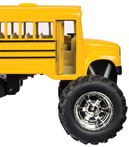 5 Monster School Bus Die Cast Metal Model, Pullback Action Toy Monster Truck