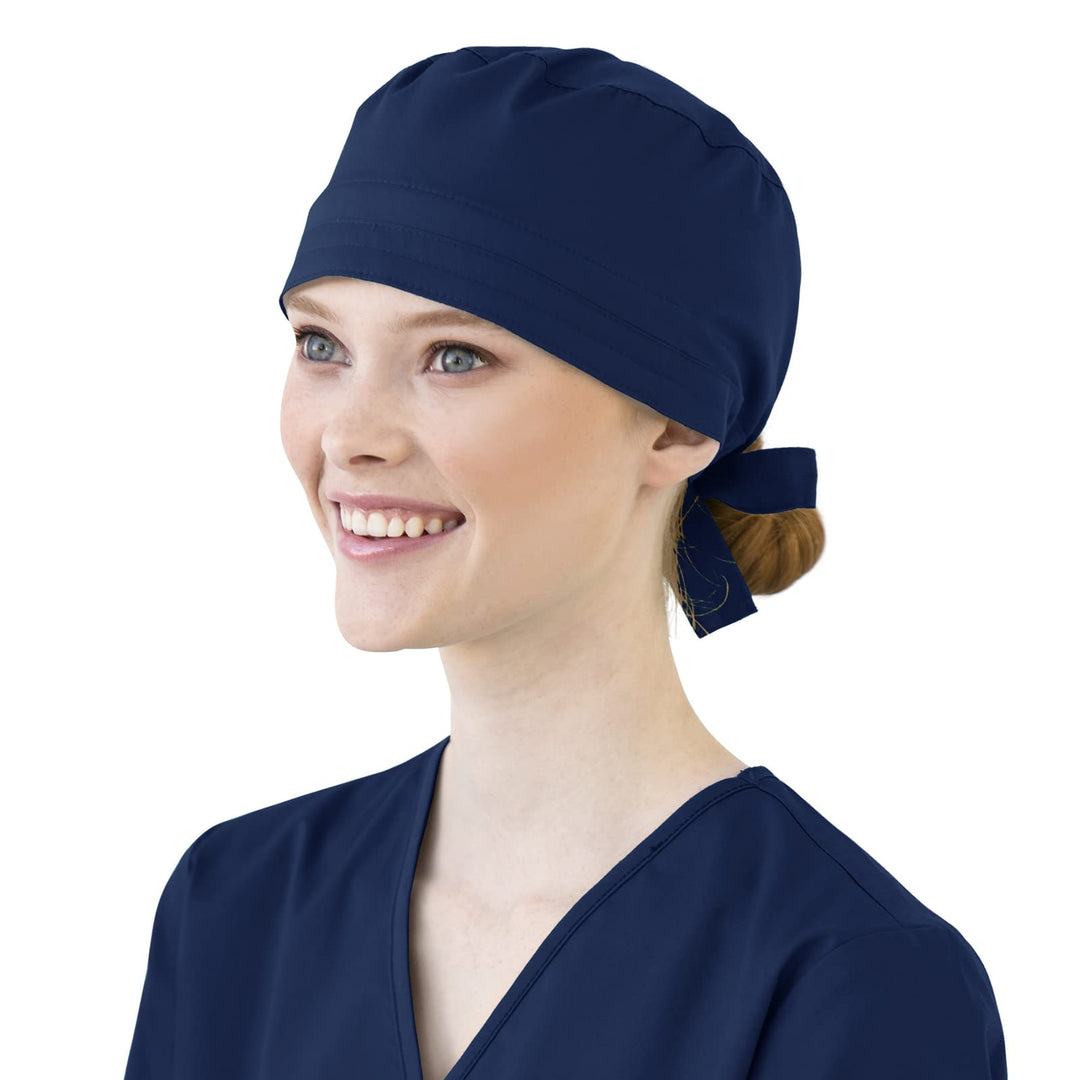 Unisex Tie Back Scrub Cap, Navy, One Size
