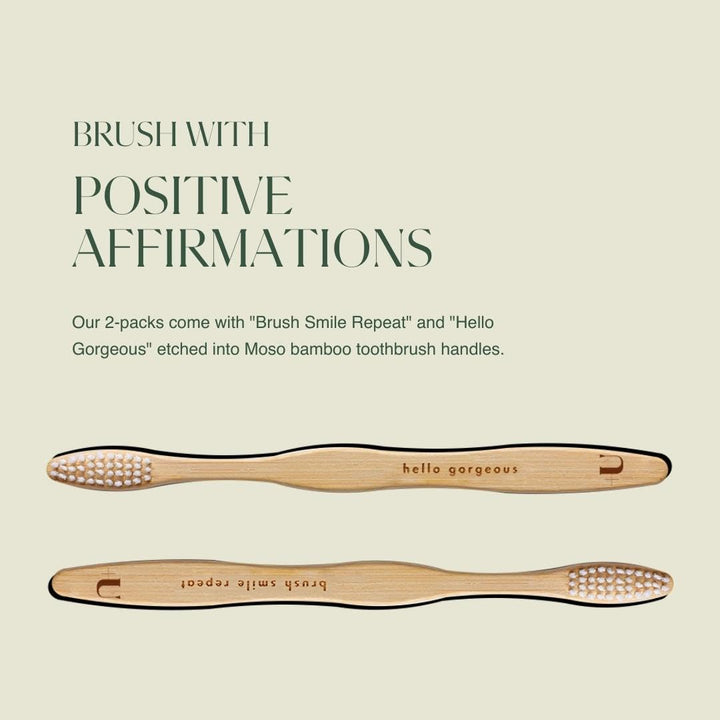 Plus Ultra 2-Pack Bamboo Toothbrush - BPA Free Soft Bri