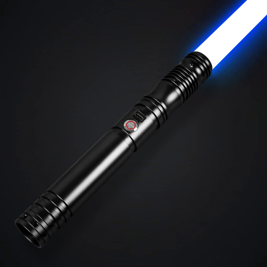 Dueling Light Saber - Smooth Swing Light Sabers 16 Colors Changeable FX Saber with 4 Sound Fonts, Metal Hilt Lightsabers for Teens Adults Heavy Dueling, FOC, Blaster (Black)