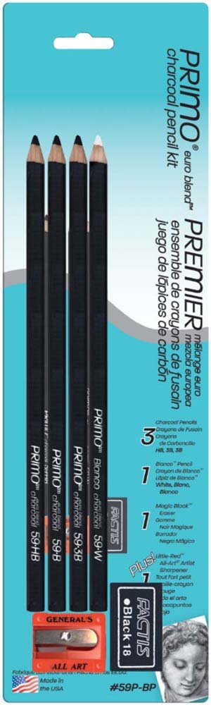 General Pencil 59P-BP Primo Euro Blend Charcoal Pencils