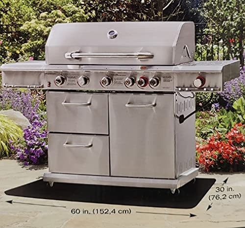 40124Y Deluxe Grill Mat, Protects Decks &amp; Patios from Spills &amp; Stains | Non-Slip Backing | Prevents Spills from Soaking Through to Deck or Patio Surface | Easy to Clean | 60 x 30 inches