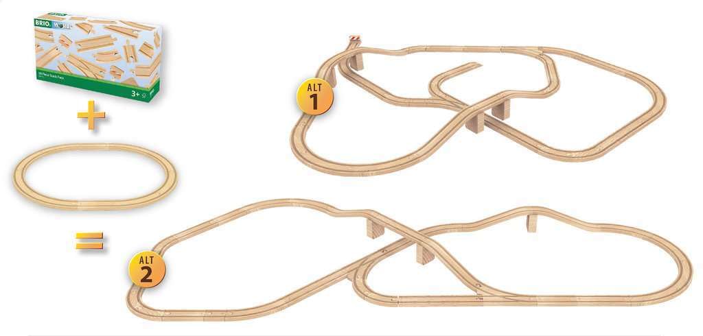 BRIO 33772 Special Track Pack - 50 Piece Set of Wooden 