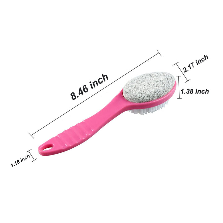 Pumice Stone Exfoliating Brush Foot Brush Body Scrub with Handle (red)