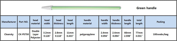 100pcs 3.0 Small Pointed Cleanroom Polyester Tip Swabs Lint Free Cleaning for PCB, Electronics, Detailing, Small Hole and Hard-to-Reach Area CK-PS750