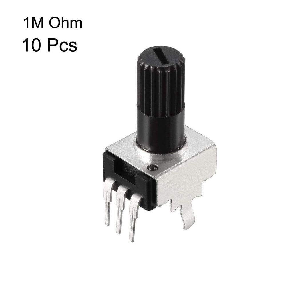 Potentiometer 1M Ohm Variable Resistors Single Turn Rotary Carbon Film 10pcs