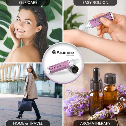 Lavender Essential Oil Roll On, Pre-Diluted 10ml (Pack of 2). Premium Quality, Therapeutic Grade Topical Ready Aromatherapy Oil