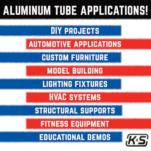 K&amp;S K &amp; S 83031 Round Aluminum Tube, 1/