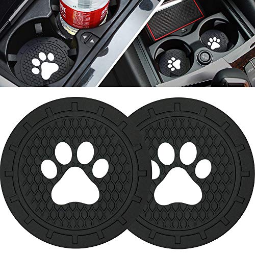 Car Cup Holder Coasters-Car Interior Accessories 2.75 inch Silicone Anti Slip Cute Dog Paw Car Coaster -Universal (Pack of 2)