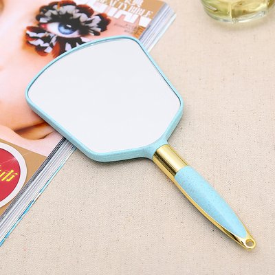 Pale Green, Square: Xpxkj Handheld Mirror Handle Vanity Makeup Home Salon Travel Use (Pale Green, Square)
