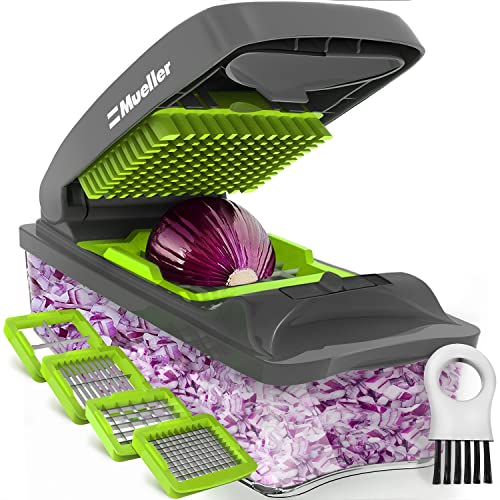 Living 4-Blade Onion Chopper, Vegetable Chopper, Grape Cutter, Egg and Cheese Slicer with Container