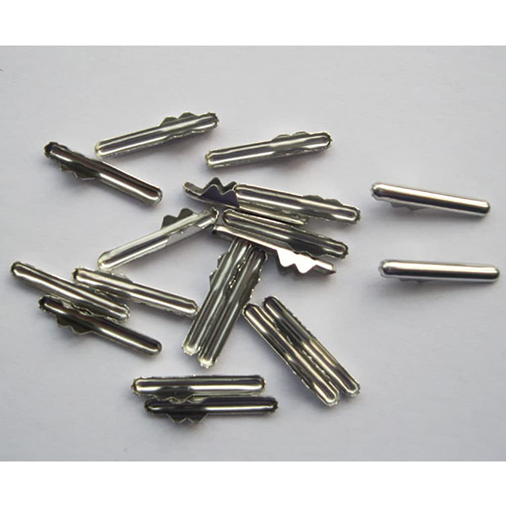 100 PCS Metal Barbs Elastic Barbed Cord Fastener Cord Locks Ends Crimp for Masks Binding Hanging