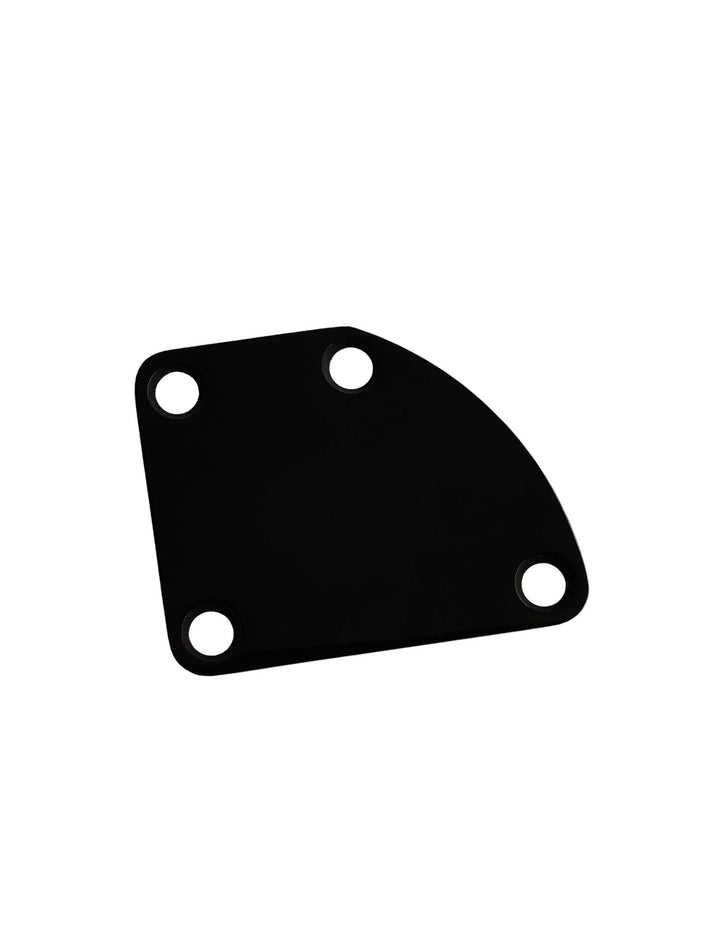 Electric Guitar Neck Plate Curved Cutaway Semi Round Neck Joint Back Mounting Plate 4 Holes with Screws Compatible with Stratocaster Telecaster Style Guitar Bass Parts Replacement