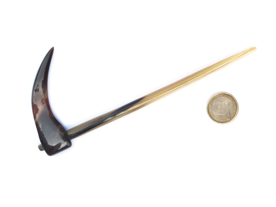 Translucent Death Scythe Buffalo Horn Hair Stick, Hairstick, Hair Pin, Hairpin, Hair Accessory, Hair Toy Handmade 6.69