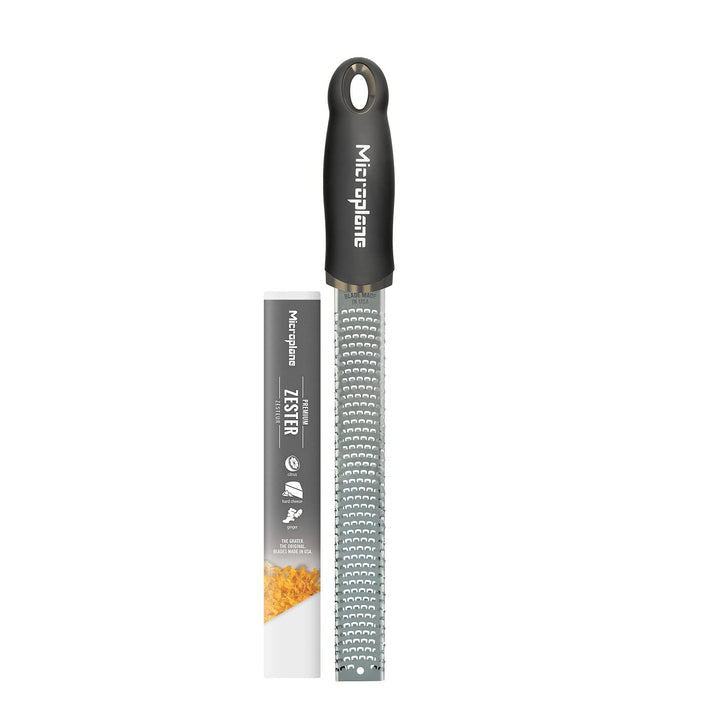 Premium Classic Series Zester Grater, 18/8, Black - Lemon Zester &amp; Cheese Grater &amp; Vegetable Grater - Citrus, Parmesan Cheese, Garlic, Ginger, Nutmeg, Chocolate - Stainless Steel Grater