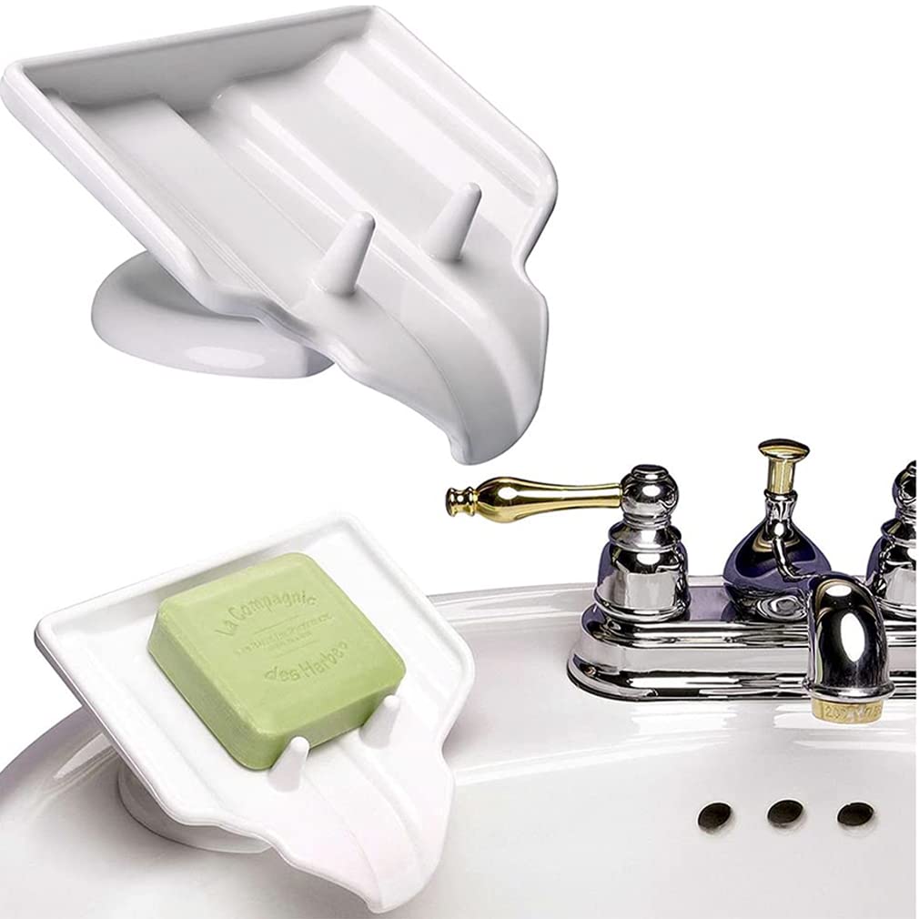 Evelots Soap Dish/Holder-Waterfall-Soap Saver/Dryer-Drain-No Mushy Soap, Set/2