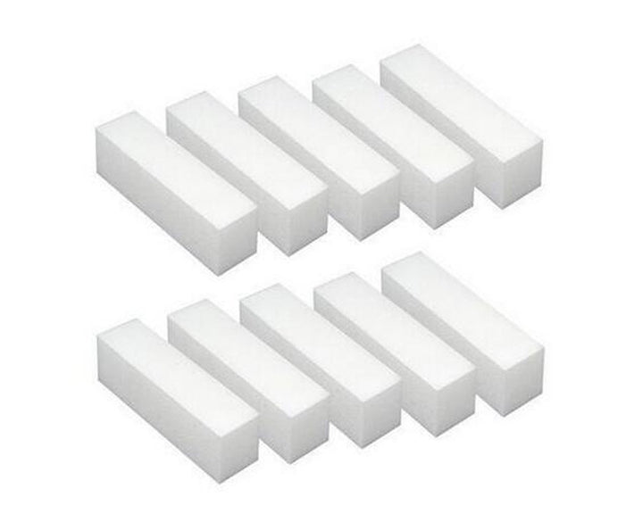 10PCS White Professional Washable 4 Ways Nail Buffing B