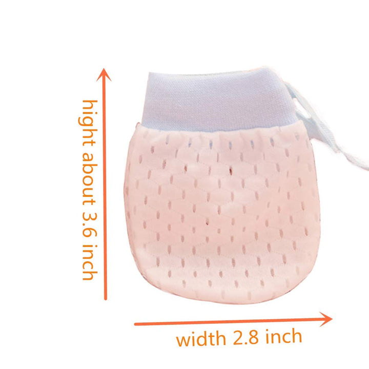 Baby Boy Girl No Scratch Silk Cotton Mittens Mesh Breathable Drawstring Gloves for Newborn Toddler Infants 8 Pack (Eyelet Mitten)