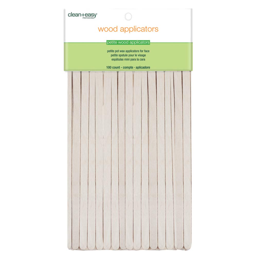Clean Plus Easy Petite Eyebrow Wood Applicator Spatula, 100 Count