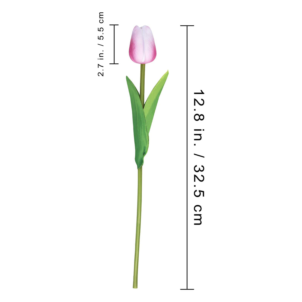 20 Pcs Artificial Pink Tulips Flowers Faux Tulip Stems PU Real Touch Tulips for Easter Spring Wreath Floral Arrangement Centerpiece Wedding Bouquets Baby Shower Decoration 14 Tall