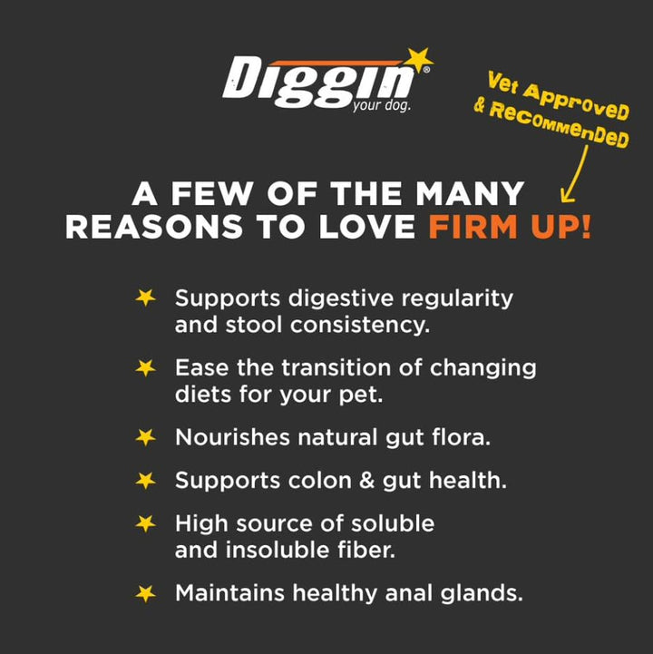 Diggin&#39; Your Dog Firm Up Pumpkin for Dogs &amp; Cats, 100% Made in USA, Pumpkin Powder for Dogs, Digestive Support, Apple Pectin, Fiber, Healthy Stool, 4 oz (2-Pack)