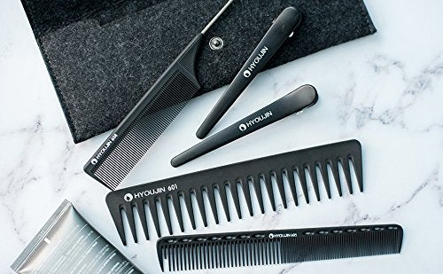 HYOUJIN Black Carbon Professional Styling Comb Set with