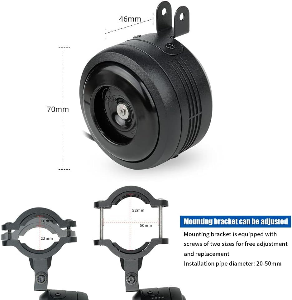 Bike Bell Alarm Horn with Remote, USB Rechargeable, Waterproof, Anti-Theft Vibration Alarm for Bikes/Scooters (1 Pack)