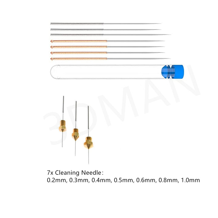 MK10 Nozzles, M7 0.2mm, 0.4mm, 0.6mm, 0.8mm, 1.0mm Extruder Brass Nozzle Print Head for 3D Printers -25pcs