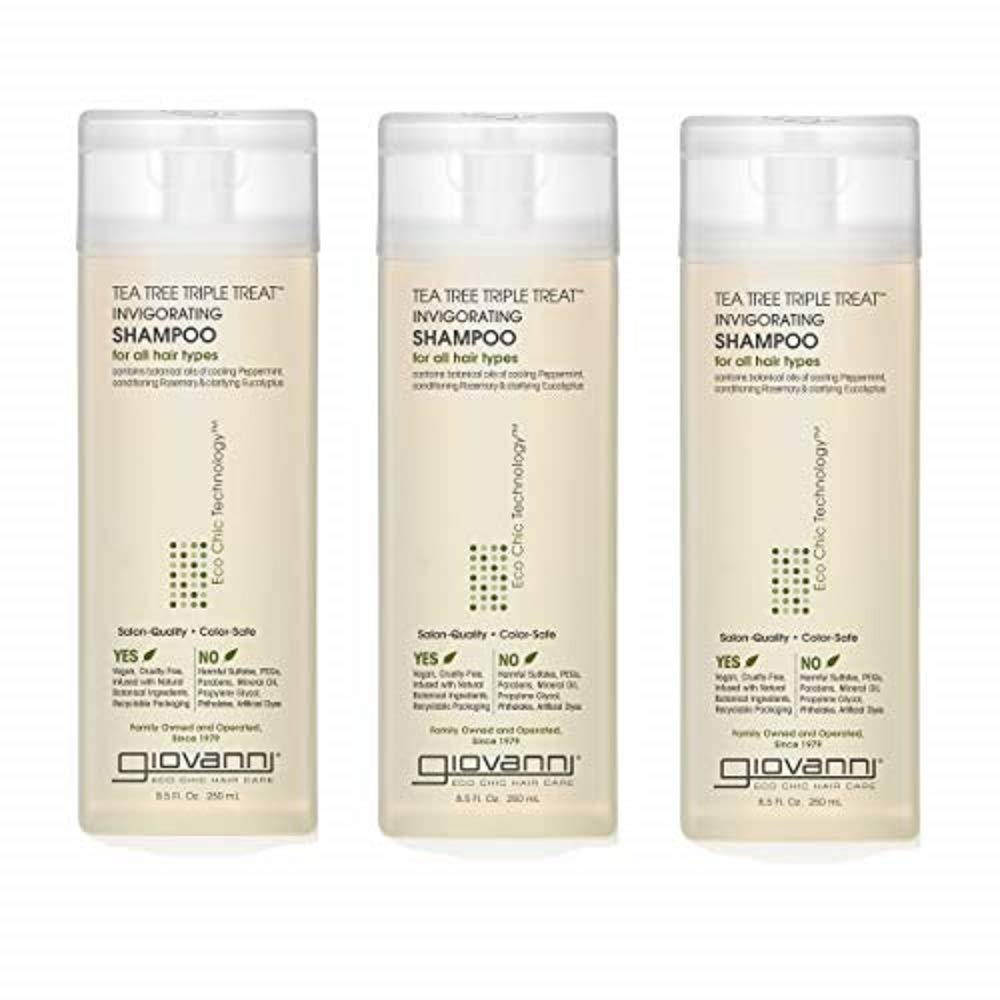 Invigorating Shampoo Tea Tree Triple Treat 8.5-Ounce Bottles (Pack of 3)