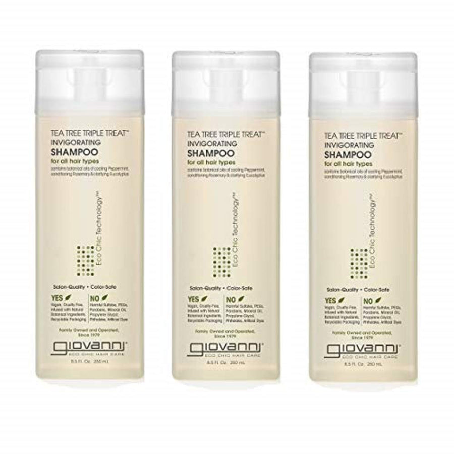 Invigorating Shampoo Tea Tree Triple Treat 8.5-Ounce Bottles (Pack of 3)