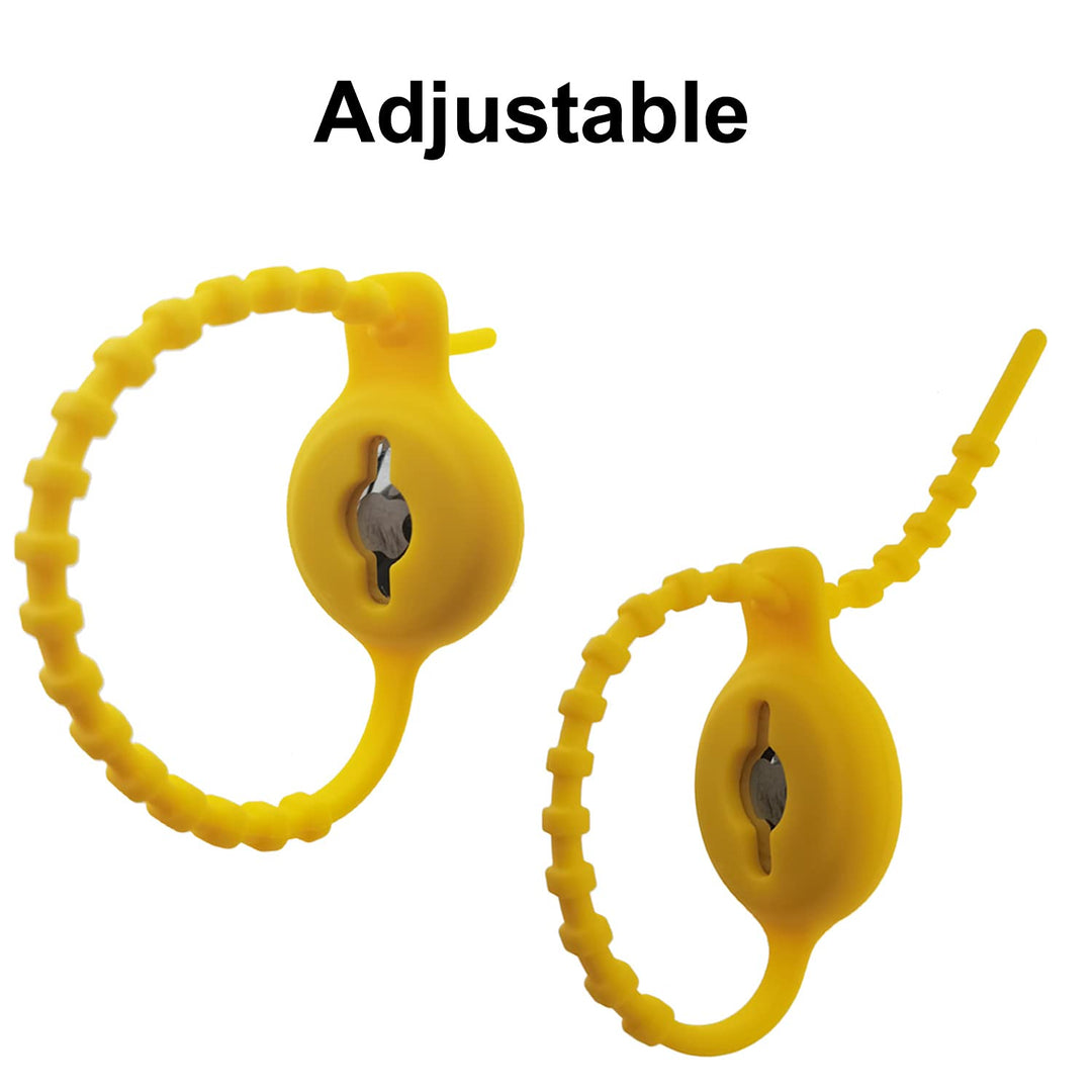 Bracelet Secure Case Holder for Airtag Babies Kids Anti-Lost Small Wrist, Waterproof Silicone Zipper Pull Loop Band for Apple Air Tag Toddler (Baby Wrist - 7.3) - Black / Green, 2 Pack