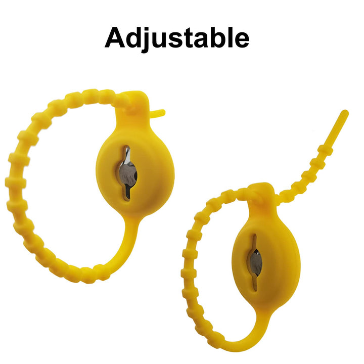 Bracelet Secure Case Holder for Airtag Babies Kids Anti-Lost Small Wrist, Waterproof Silicone Zipper Pull Loop Band for Apple Air Tag Toddler (Baby Wrist - 7.3) - Black / Green, 2 Pack