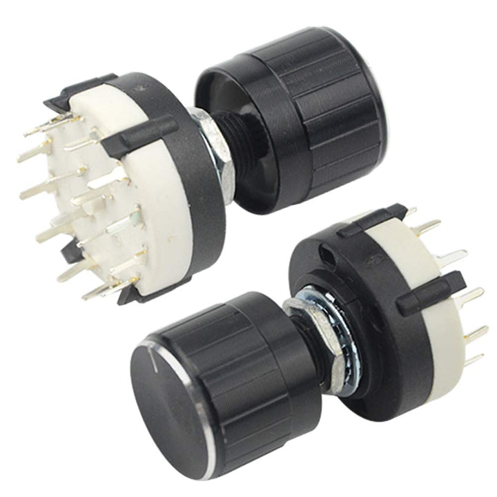 3 PCS RS26 4P12T 4 Pole 12 Position Selectable Band Selector Rotary Switch with Knob