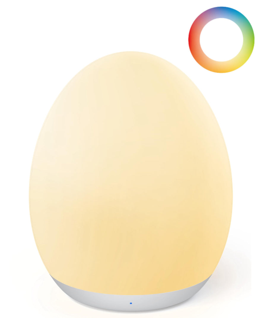 Night Light for Kids, Egg Light for Nursery with 7 RGB Colors Changeable & Stepless Dimming, Rechargeable Tap Light with 1h Timer & Touch Control, Portable Night Light for Babies BPA Free