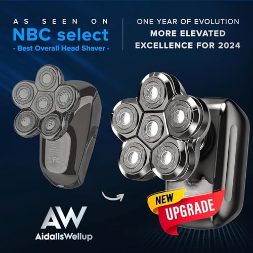 AidallsWellup Head Shavers for Bald Men: As Seen on NBC Select Cordless Head Shaver - Waterproof Electric Razor Grooming Kit, Dry Wet Shaving for Men