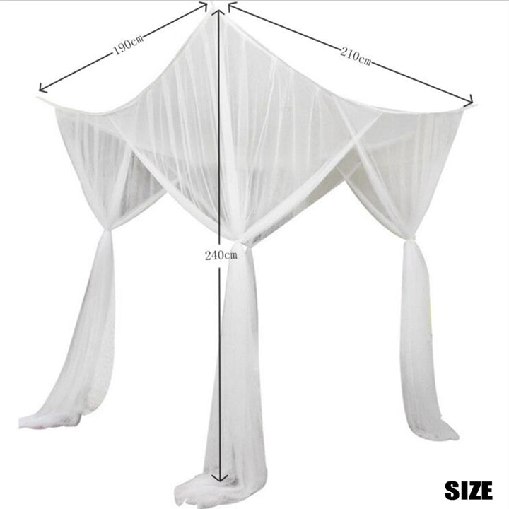 4 Corner Post Bed Canopy, Mosquito net for Bed, 74.8×82.7×94.5in Universal Canopy Bed Curtains for Patio Indoor Outdoor Net - White