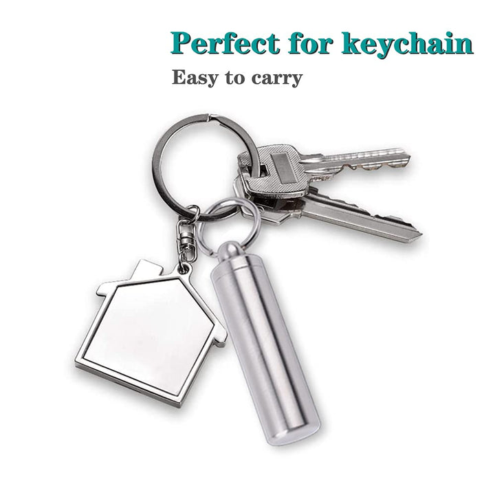 FULLGUEEN Pill Holder Keychain,Portable Waterproof Sing