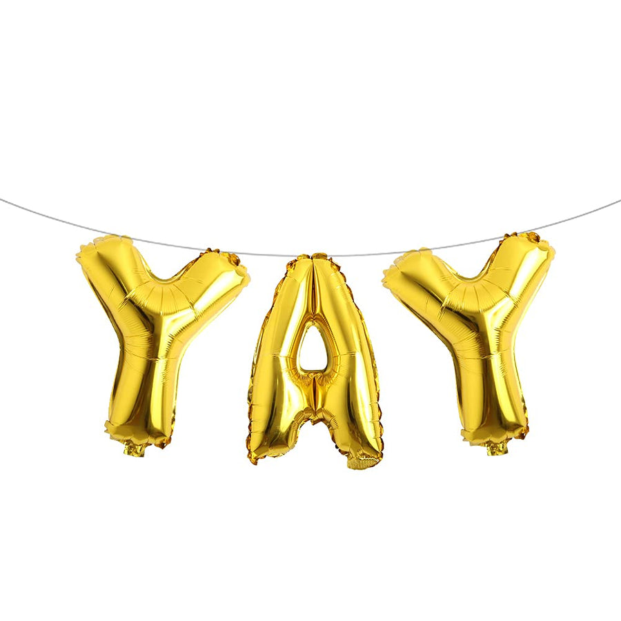 Bachelorette Party Decorations Balloons - Bridal Shower Decorations Yay Party Banner Balloon Engagement Party Decoration - Bachelorette Favor (Yay Gold)