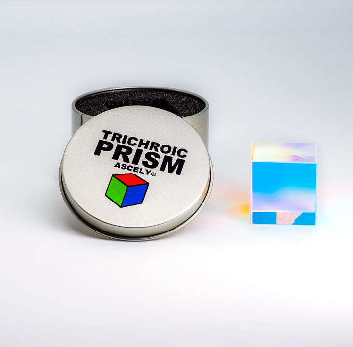Trichroic Prism X-Cube RGB Dispersion Prism dichroic Cube, 6-Sided Polishing and Clear for Teaching of Optics, Photo Effects, and Decoration