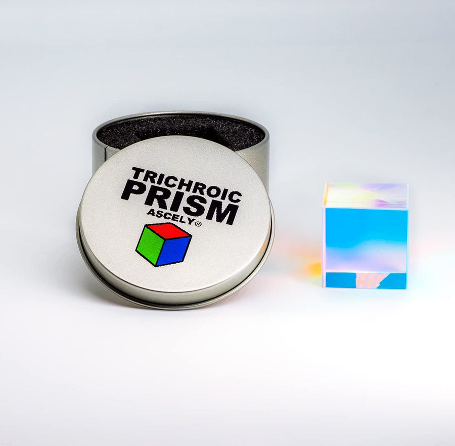 Trichroic Prism X-Cube RGB Dispersion Prism dichroic Cube, 6-Sided Polishing and Clear for Teaching of Optics, Photo Effects, and Decoration