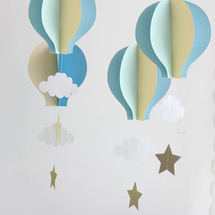 AZOWA 8 Pcs Large Size Hot Air Balloon Paper Garland Ha