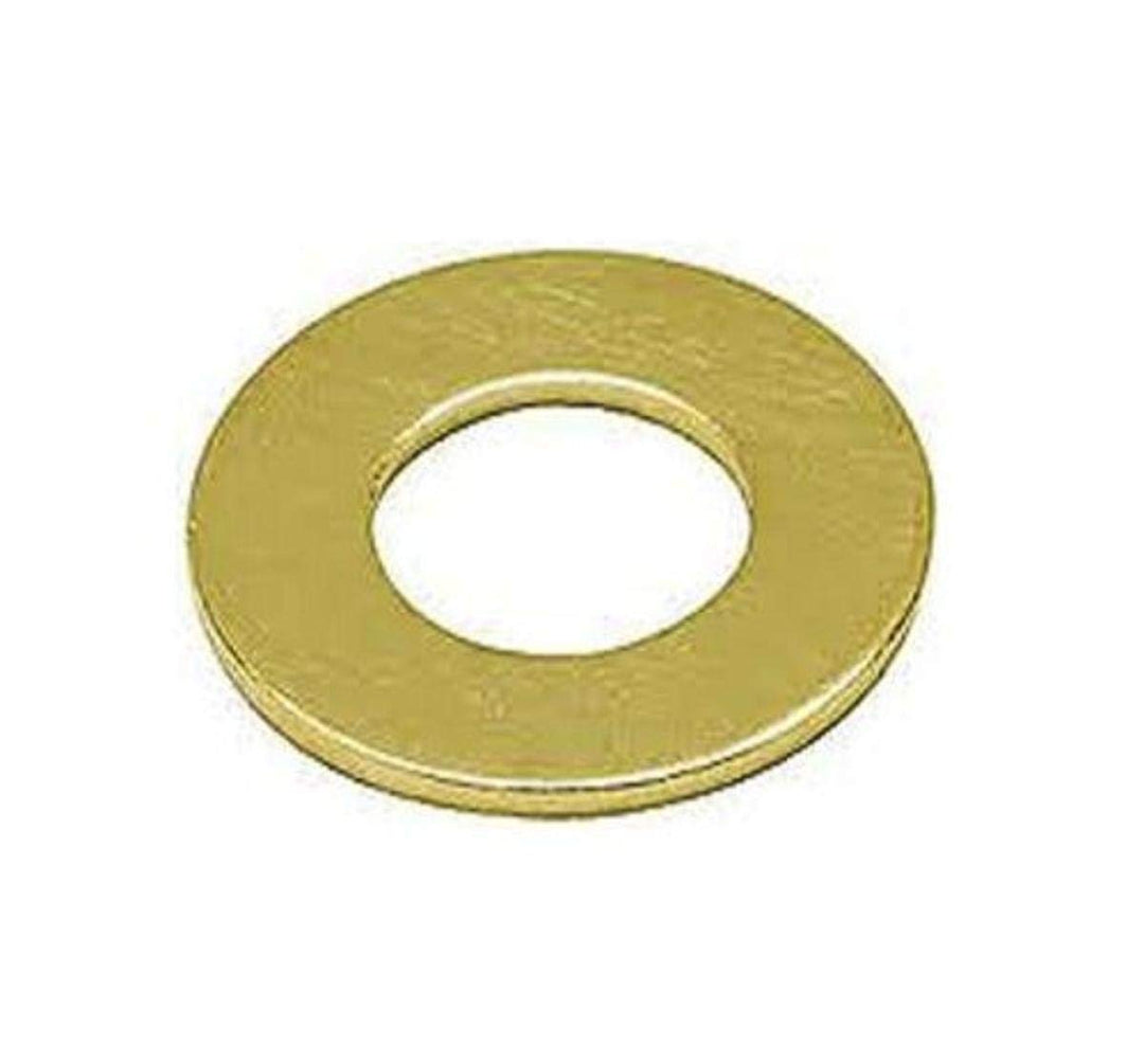 Brass Flat Washer, Plain Finish, No. 10 Screw Size, 0.2 ID, 7/16 OD, 0.035 Thick (Pack of 100)