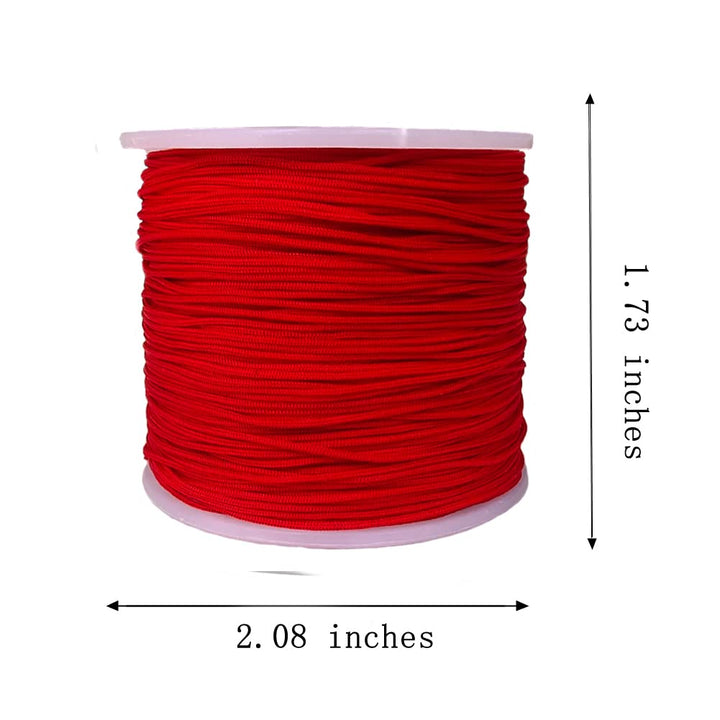 150 Yards 0.5mm Nylon Beading Cord Braided Nylon Thread String for Chinese Knotting, Bracelet, Necklace, Macramé, Jewelry Making,Sewing (Red)