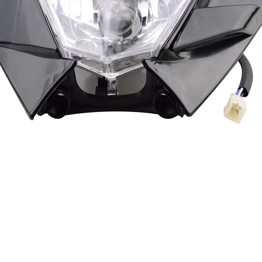 Black 12V 35W Motorcycle Halogen Headlight Indicator Fairing Lampshade for Dirt Bike Motor Pocket Bike