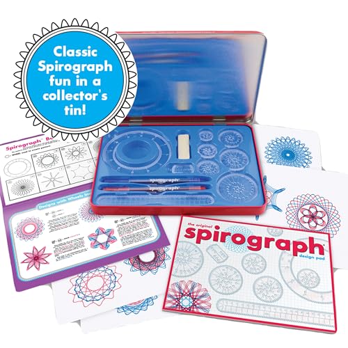 Design Set Collectors Tin – Arts and Crafts, Kids Toys, Art Supplies, Craft Supplies, Drawing Kit, Spiral Art, Classic Gear Design Kit, Pens, Design Sheet Included, Ages 8 and Up